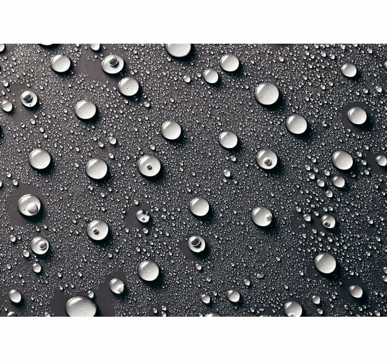 Toile fenêtre gris fond de salle de bain avec bulles - TenStickers