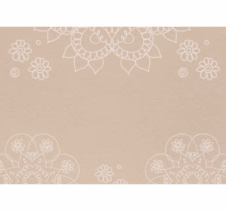 Toile fenêtre beige motif mandala indien - TenStickers