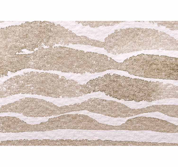 Toile fenêtre beige motif vagues marron clair - TenStickers