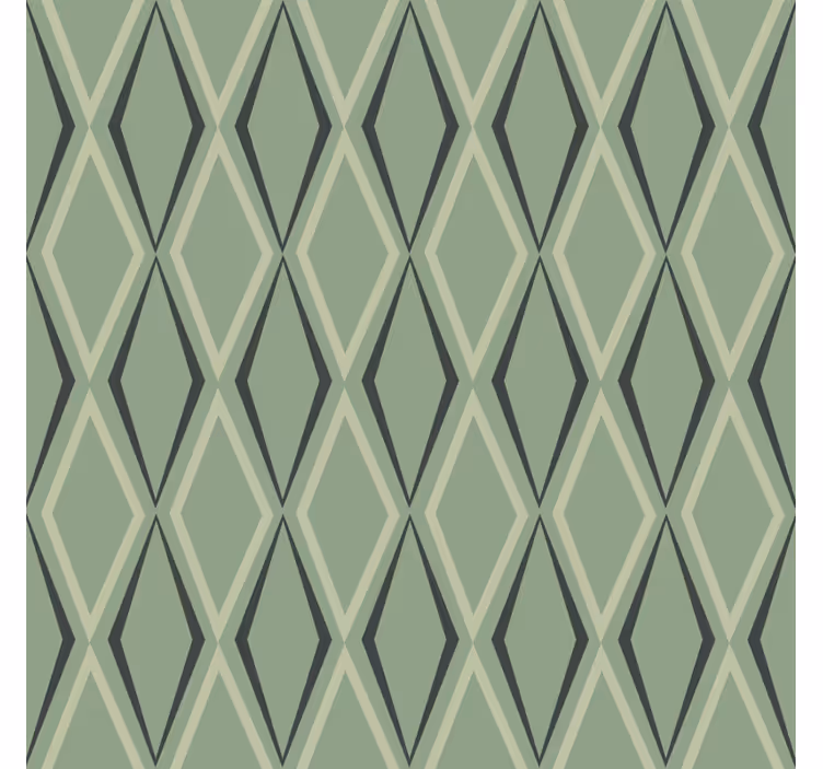 Toile fenêtre vintage losanges verts des années 30 - TenStickers