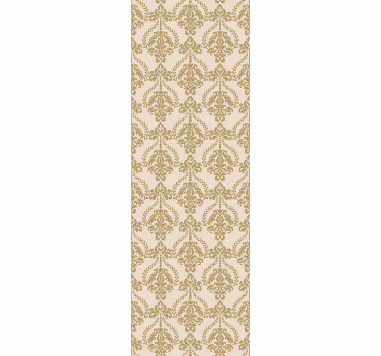 Toile fenêtre vintage détails floraux beiges - TenStickers