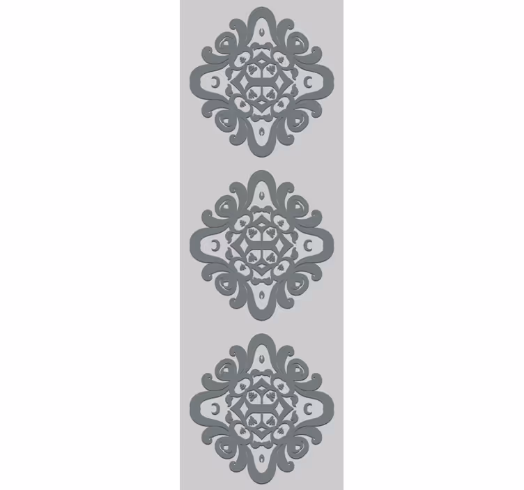Toile fenêtre vintage motifs floraux complexes - TenStickers