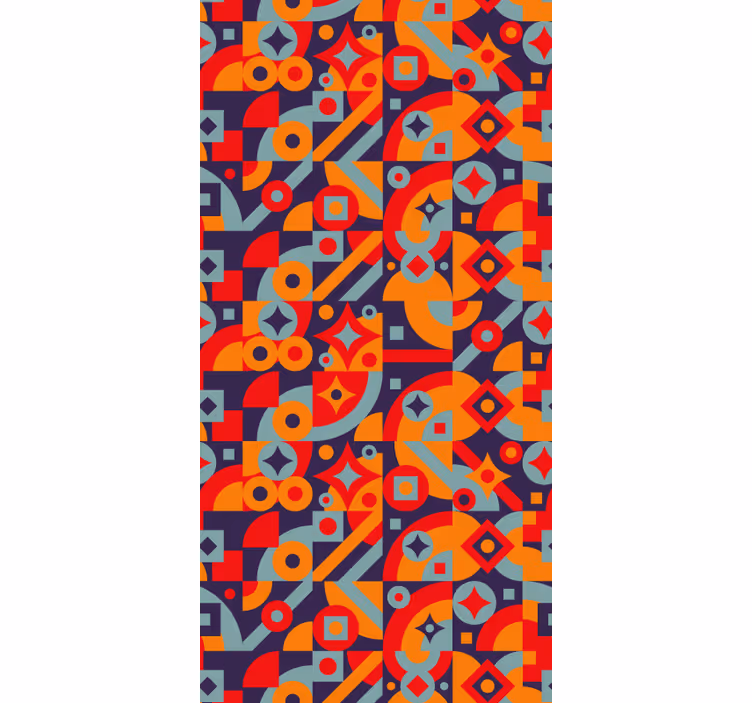 Toile fenêtre vintage motifs géométriques - TenStickers