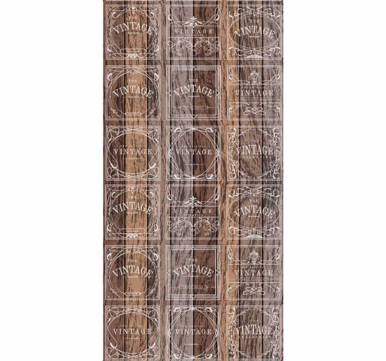 Toile fenêtre vintage fûts estampillés - TenStickers