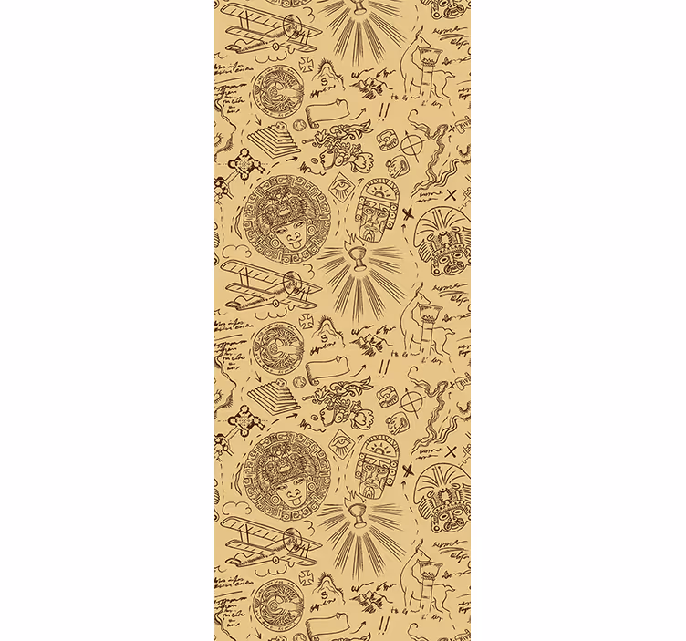 Toile fenêtre vintage esquisses d'expédition vintage - TenStickers