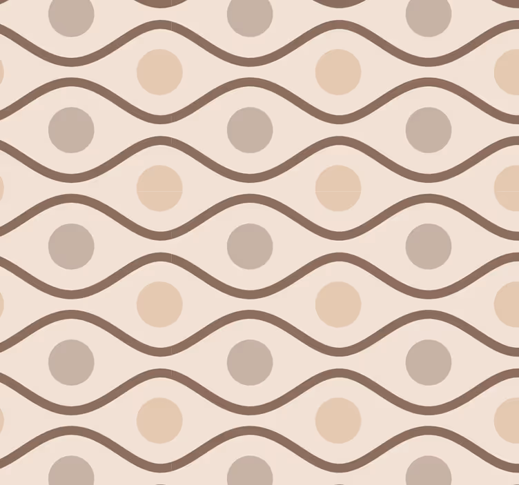 Toile fenêtre vintage beige style années 70 - TenStickers