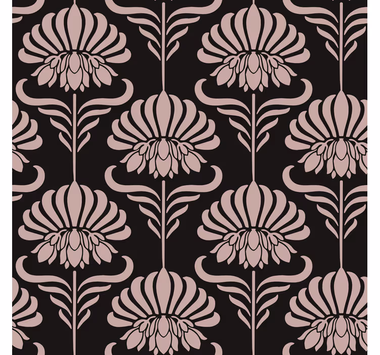 Toile fenêtre vintage motifs art nouveau élégants - TenStickers