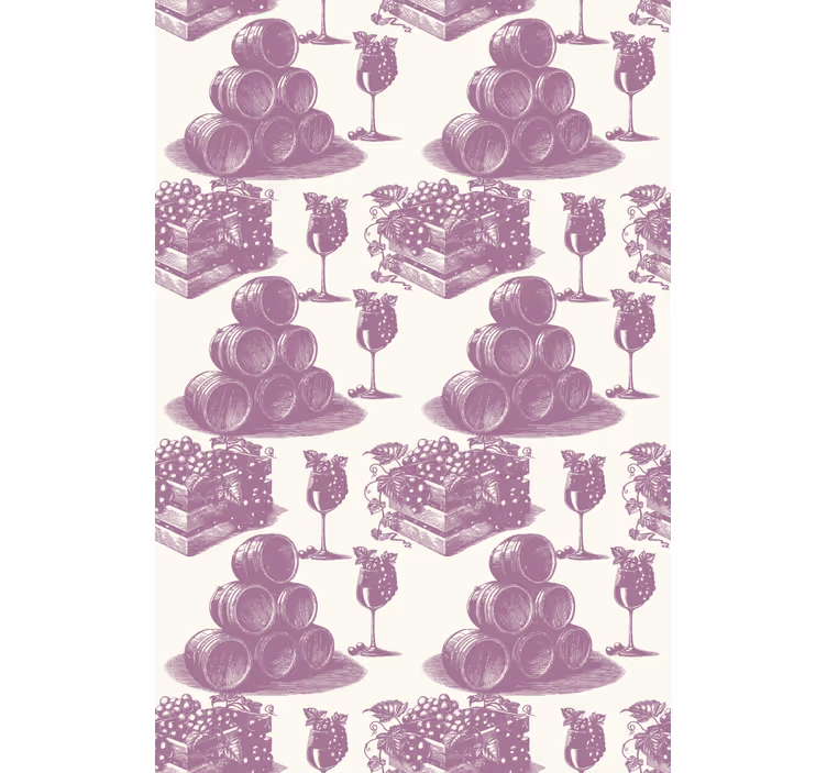 Toile fenêtre vintage motif vintage français violet - TenStickers
