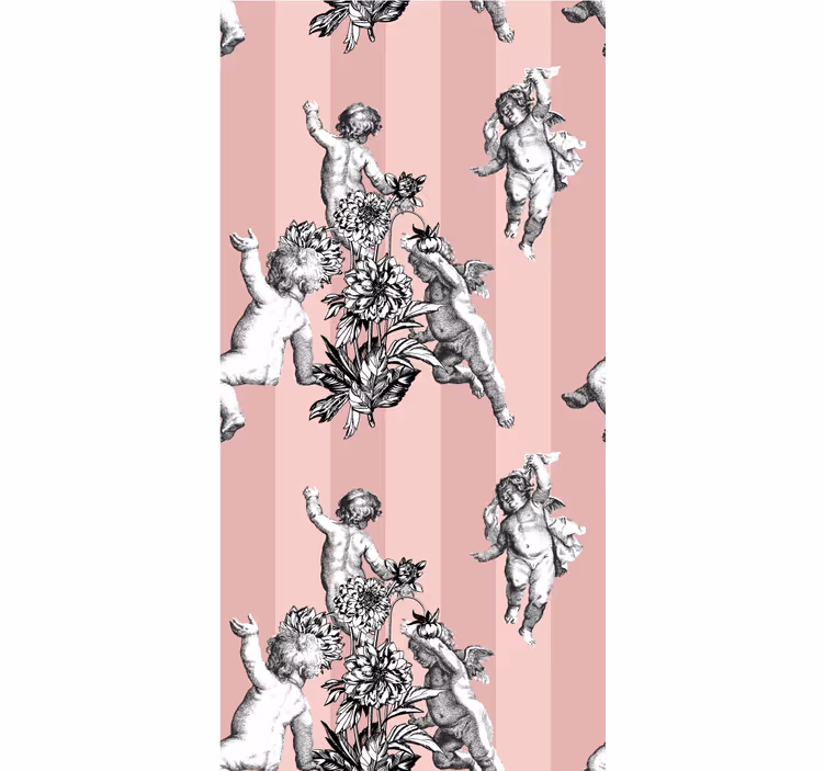Toile fenêtre vintage motif rayé français - TenStickers