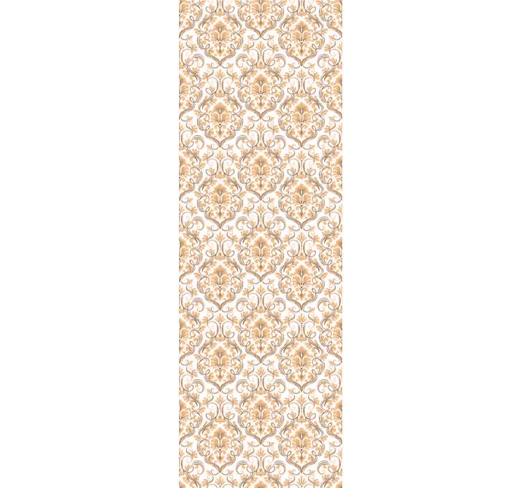 Toile fenêtre vintage style mandala blanc et or - TenStickers