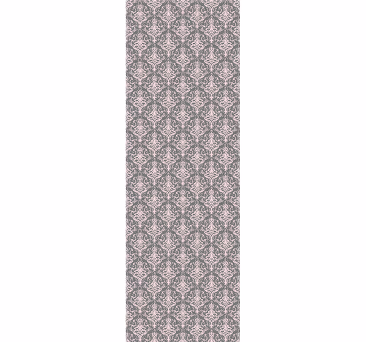 Toile fenêtre vintage motif lignes gris foncé et rose - TenStickers