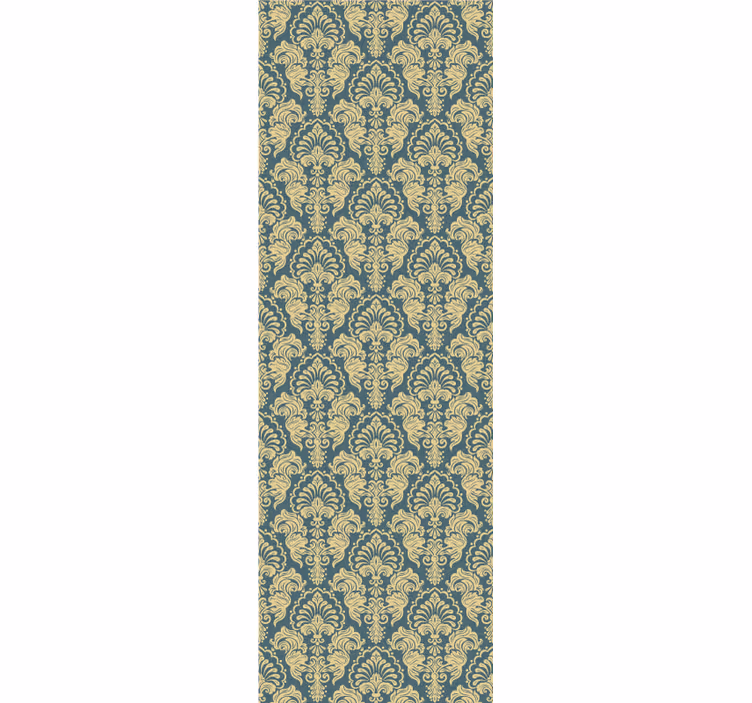 Toile fenêtre vintage motif classique turquoise et jaune - TenStickers