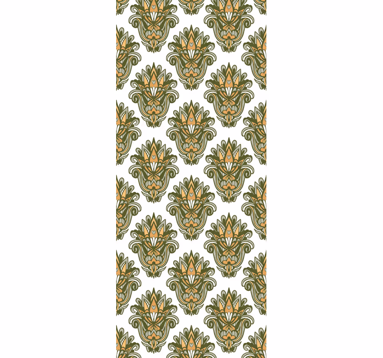 Toile fenêtre vintage style damassé basique - TenStickers
