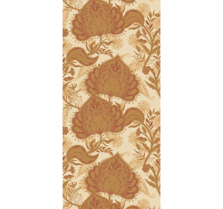 Toile fenêtre vintage style damassé floral - TenStickers