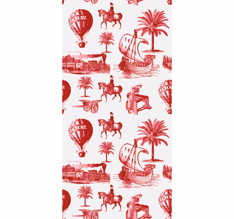 Toile fenêtre vintage montgolfières françaises vintage - TenStickers