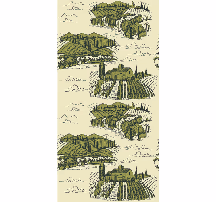 Toile fenêtre vintage scène rurale - TenStickers