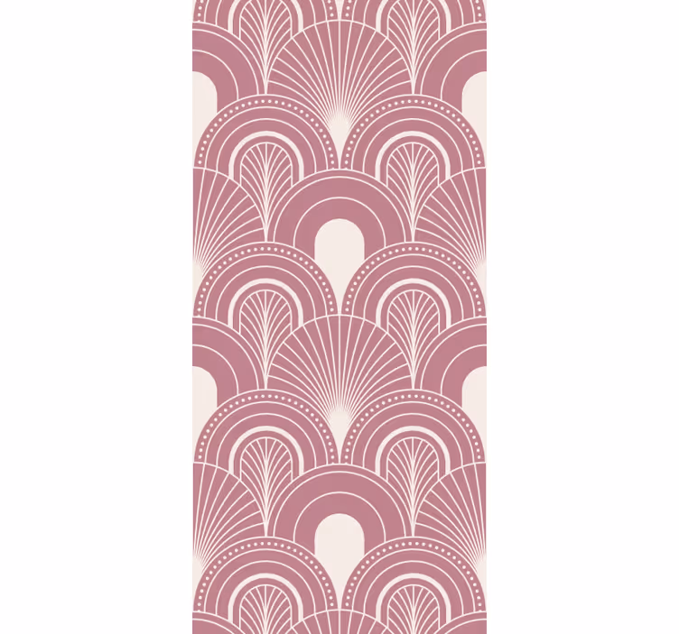 Toile fenêtre vintage style décor arc rose doré - TenStickers