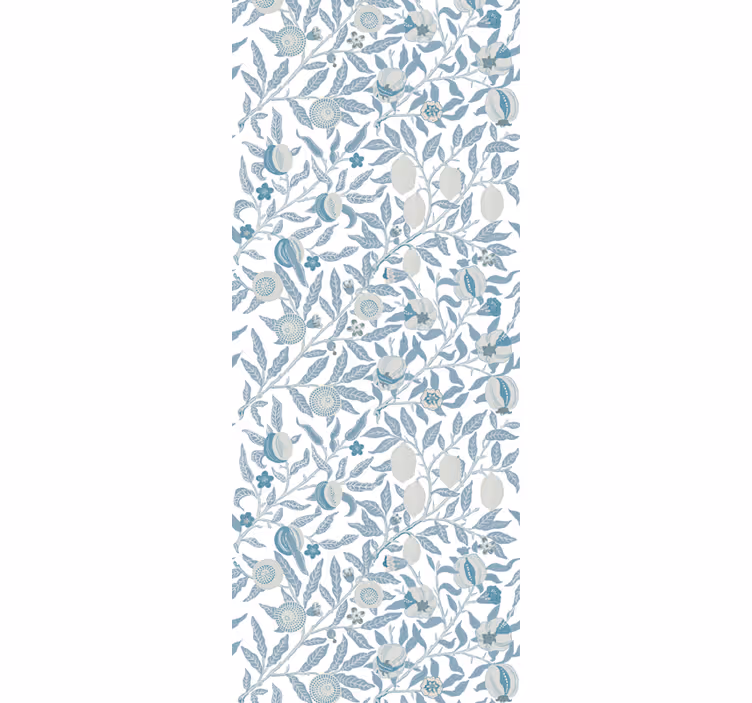 Toile fenêtre vintage fleurs bleues style victorien - TenStickers