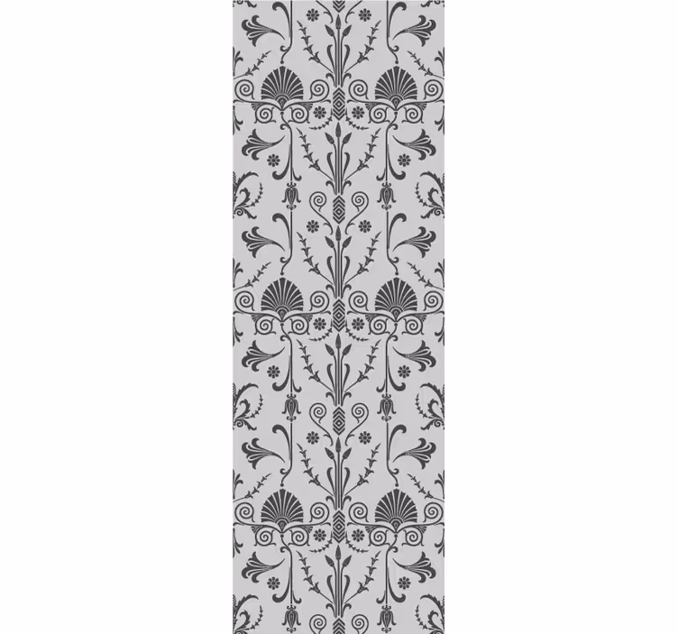 Toile fenêtre vintage motif floral gris provincial - TenStickers