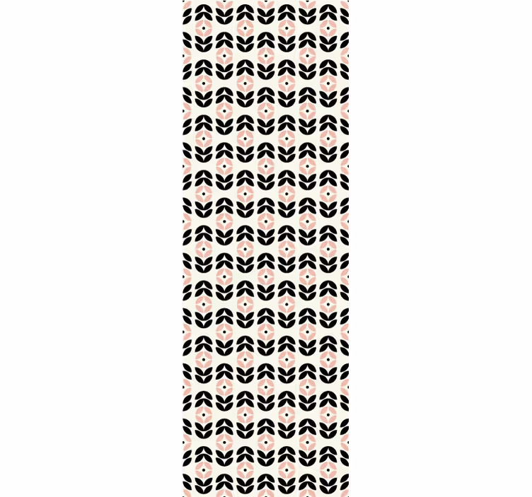 Toile fenêtre vintage motif fleurs géométriques roses - TenStickers