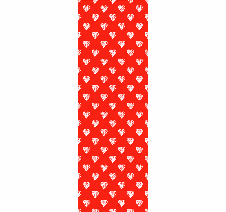 Toile fenêtre vintage motifs de cœurs et lignes blanches - TenStickers