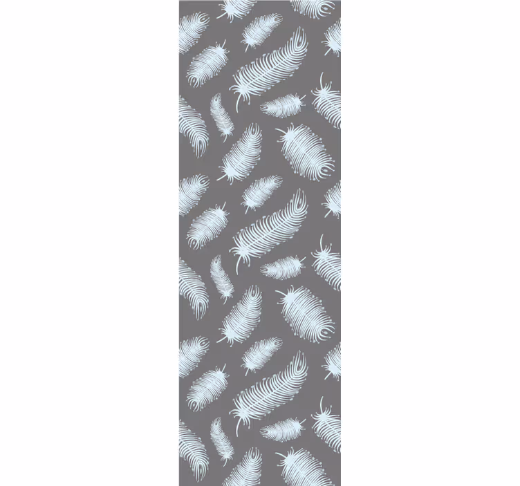 Toile fenêtre vintage plumes boho sur fond sombre - TenStickers