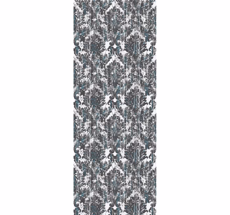 Toile fenêtre vintage motif petits éléments gris - TenStickers