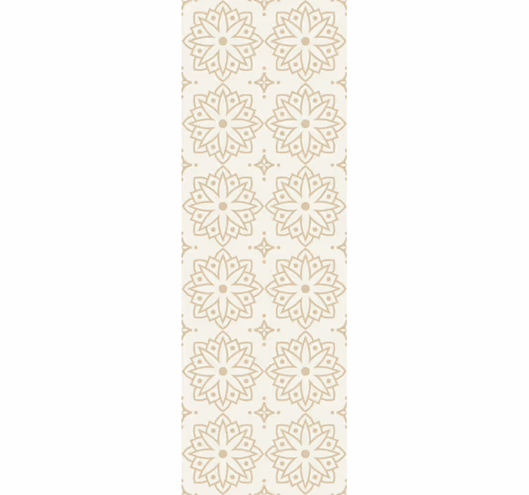 Toile fenêtre vintage motif mandala crème - TenStickers