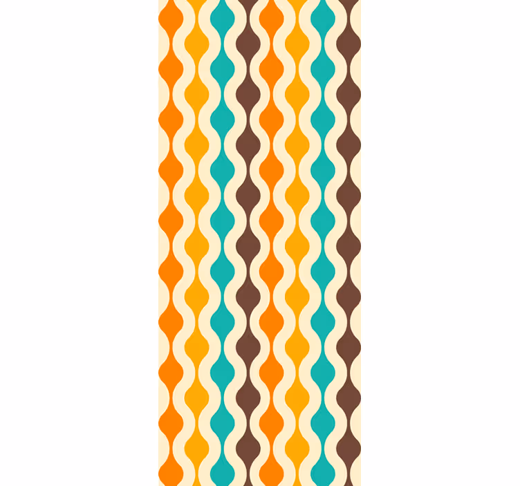 Toile fenêtre vintage vagues rétro ondulées - TenStickers