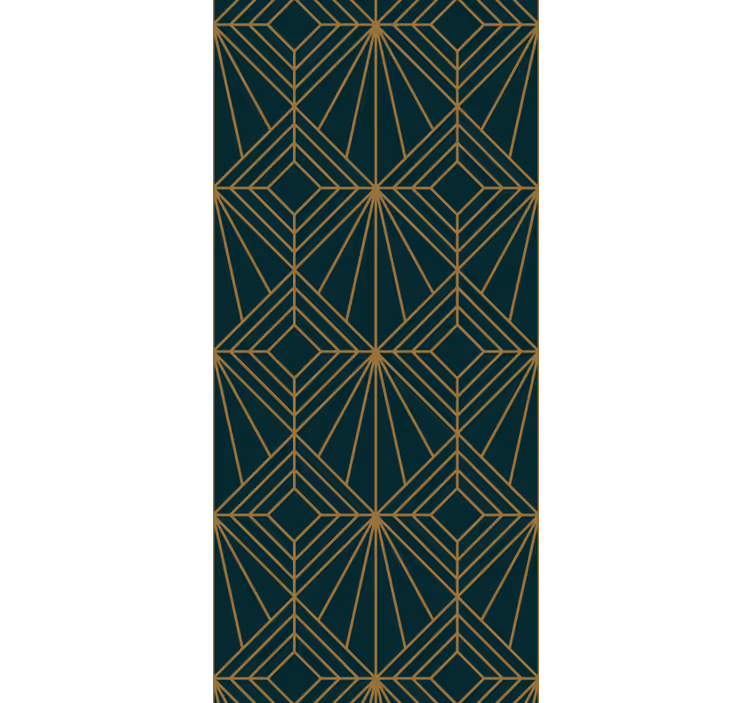 Toile fenêtre vintage motif décoratif en diamant turquoise - TenStickers