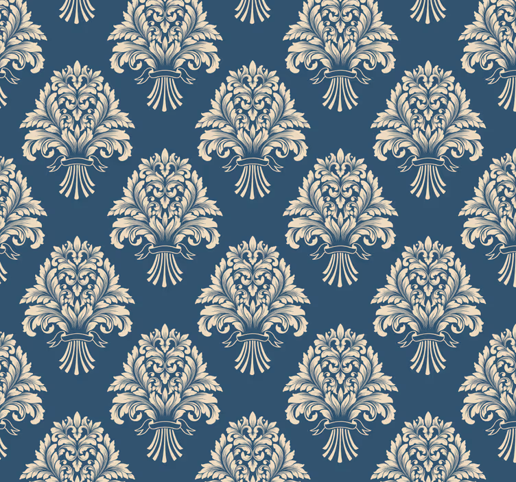 Toile fenêtre vintage design floral baroque - TenStickers