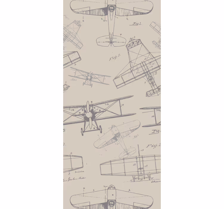 Toile fenêtre vintage motif avions vintage - TenStickers