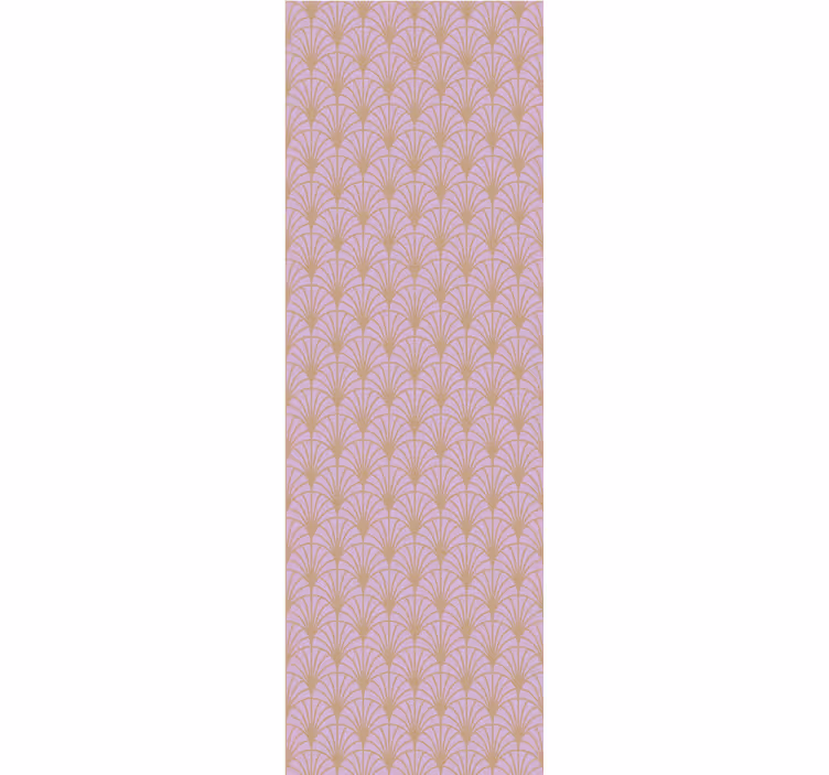 Toile fenêtre vintage motif écailles roses et dorées - TenStickers