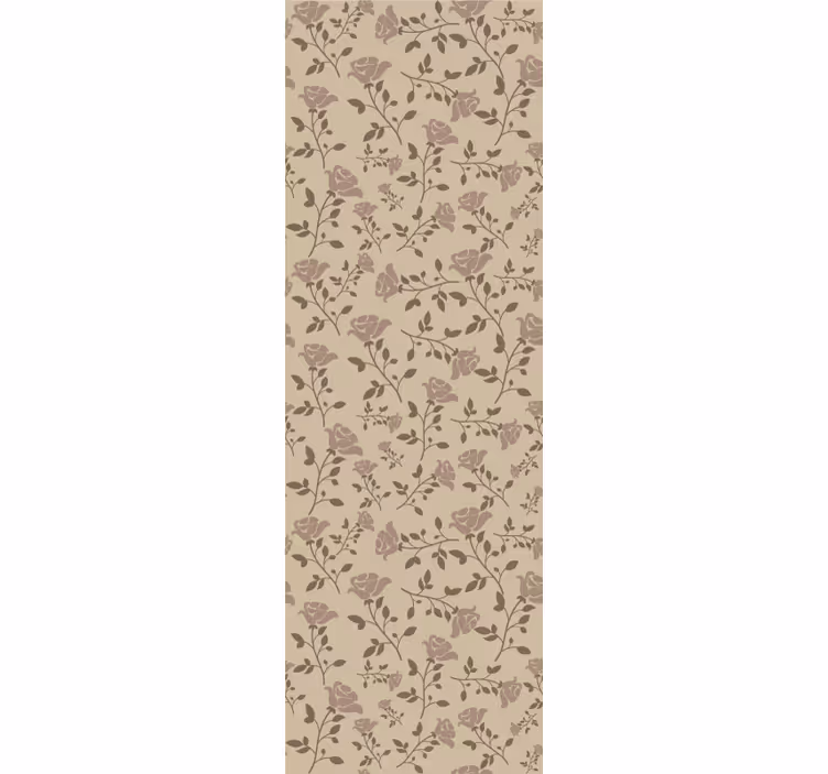 Toile fenêtre vintage motif rose vintage marron - TenStickers