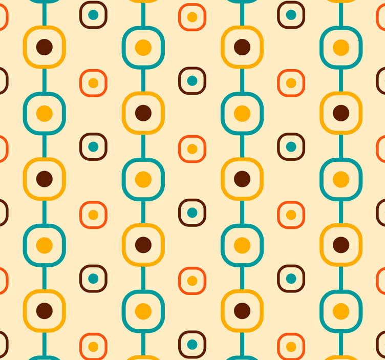 Toile fenêtre vintage géométrique années 60 - TenStickers