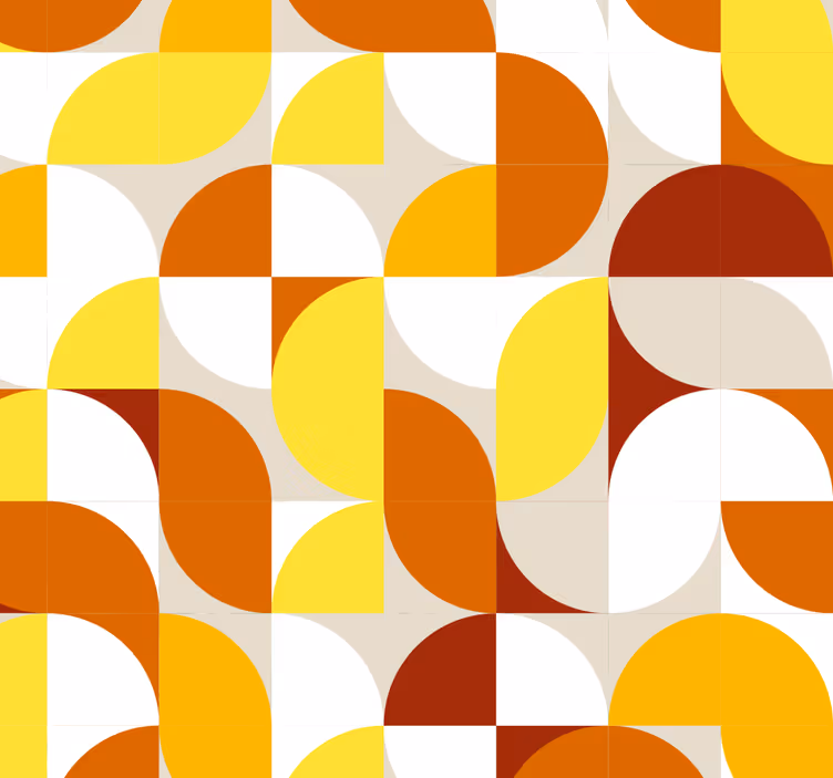 Toile fenêtre vintage style orange et jaune - TenStickers