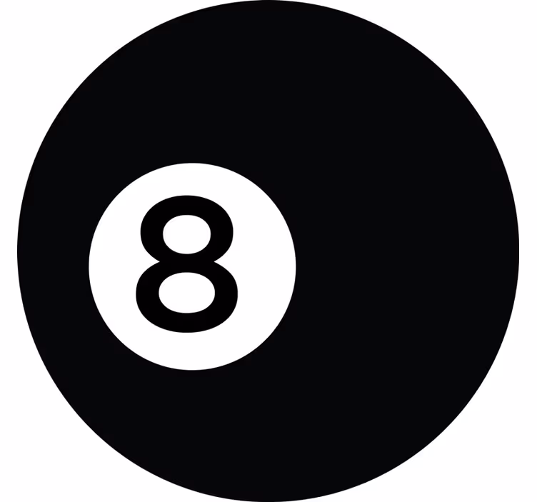 Toile noire fenêtre boule de billard numéro 8 - TenStickers