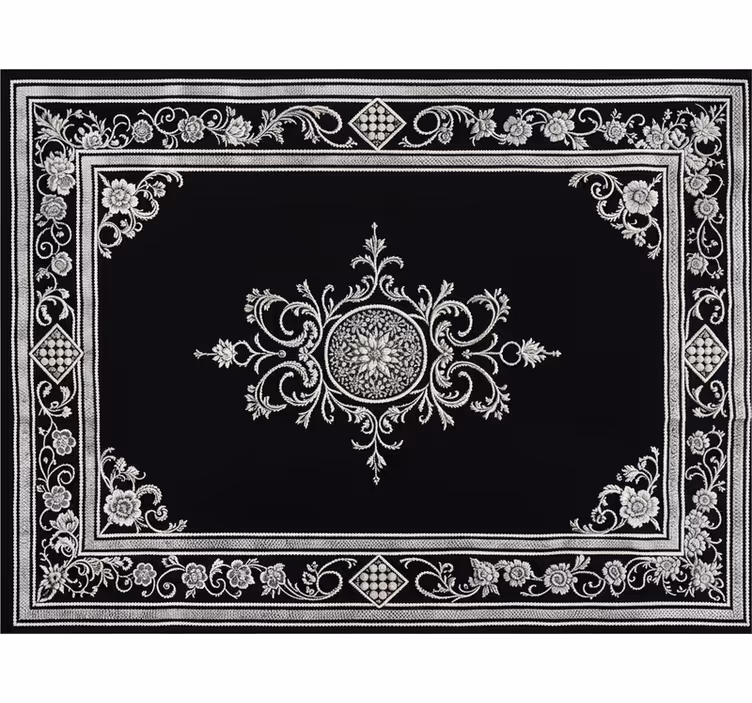 Toile noire fenêtre design oriental classique - TenStickers