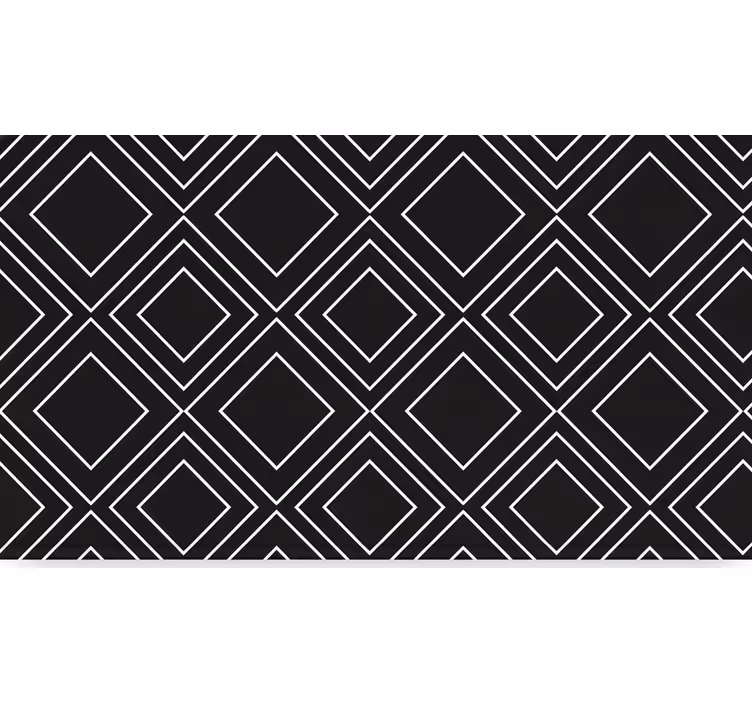 Toile noire fenêtre design lignes géométriques - TenStickers