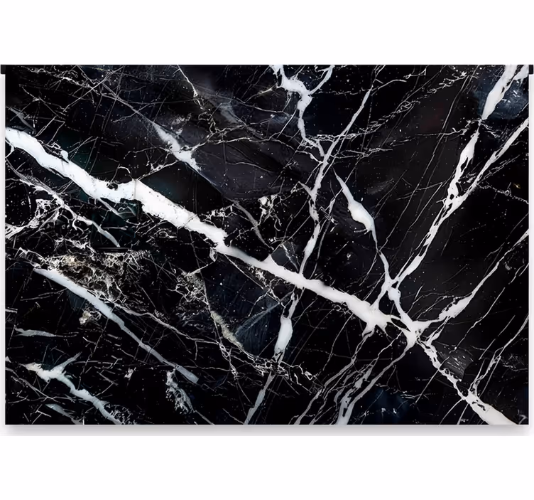 Toile noire fenêtre marbre à nuances blanches - TenStickers