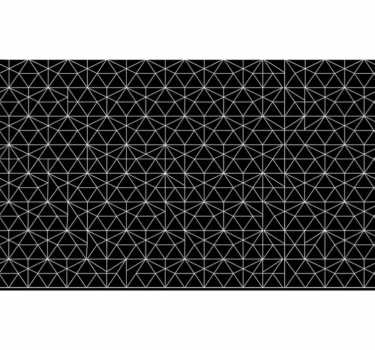 Toile noire fenêtre motif étoiles rayées - TenStickers