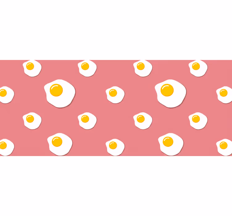 Toile fenêtre rose œufs au plat - TenStickers