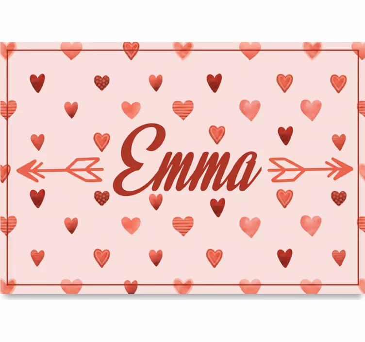 Toile fenêtre rose motif cœurs personnalisés enfants - TenStickers