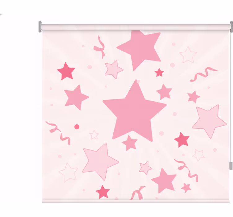 Toile fenêtre rose étoiles roses géantes - TenStickers