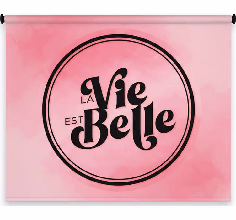 Toile fenêtre rose texte noir sur fond rose - TenStickers