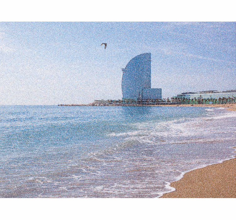 Toile fenêtre salon vela hôtel à la barceloneta - TenStickers