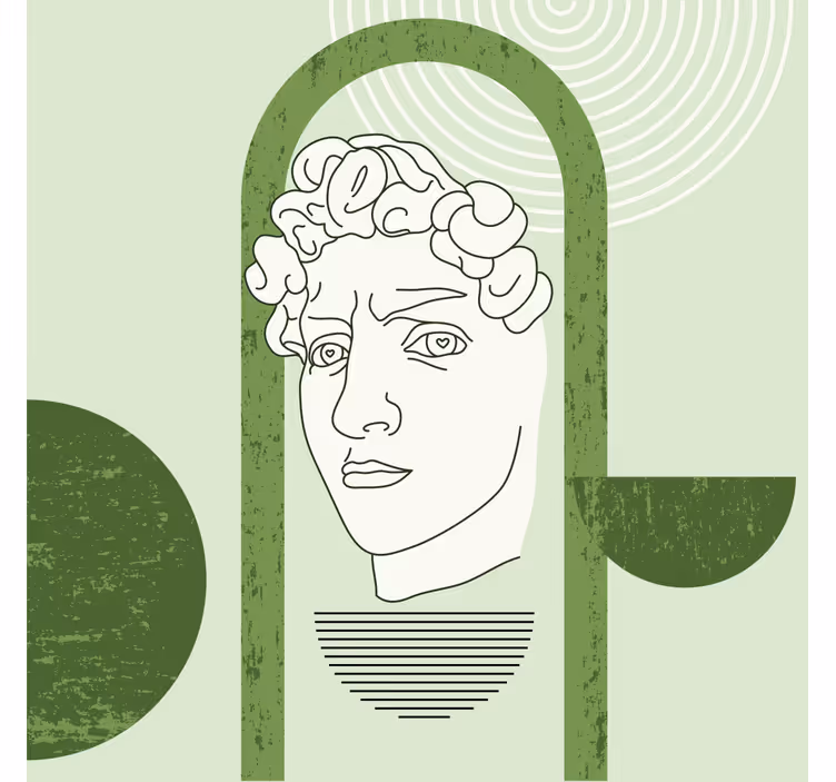Toile fenêtre salon sculpture antique de david style minimal - TenStickers