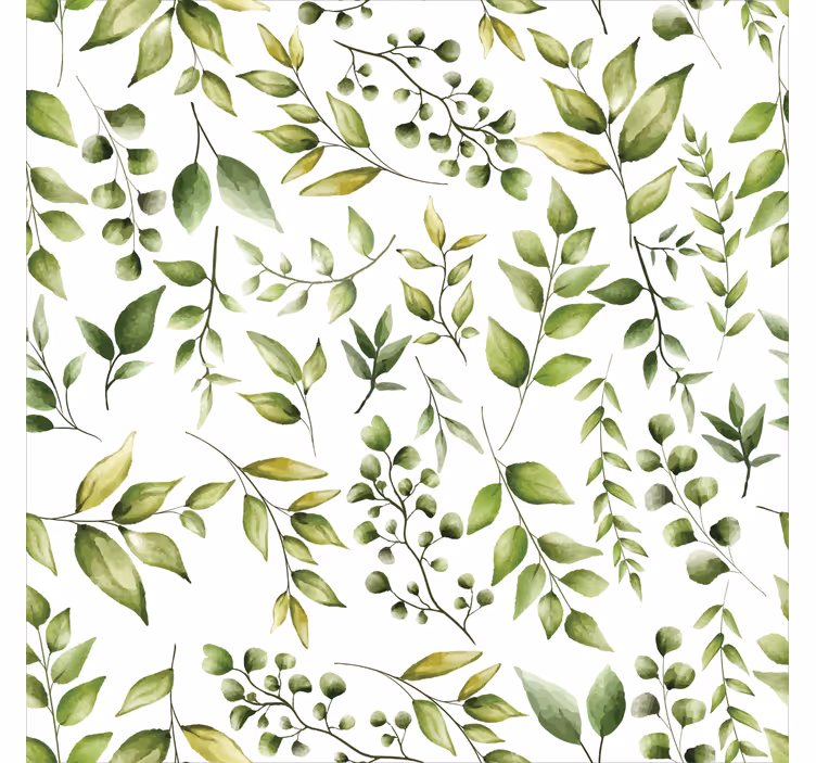 Toile fenêtre salon feuilles d'eucalyptus aquarelle - TenStickers