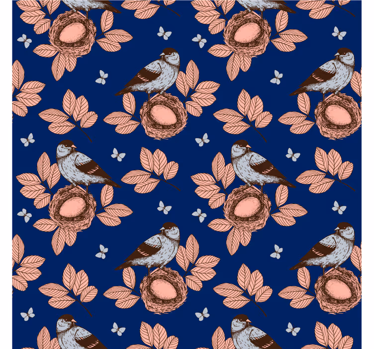 Toile fenêtre salon nid d'oiseau bleu africain - TenStickers