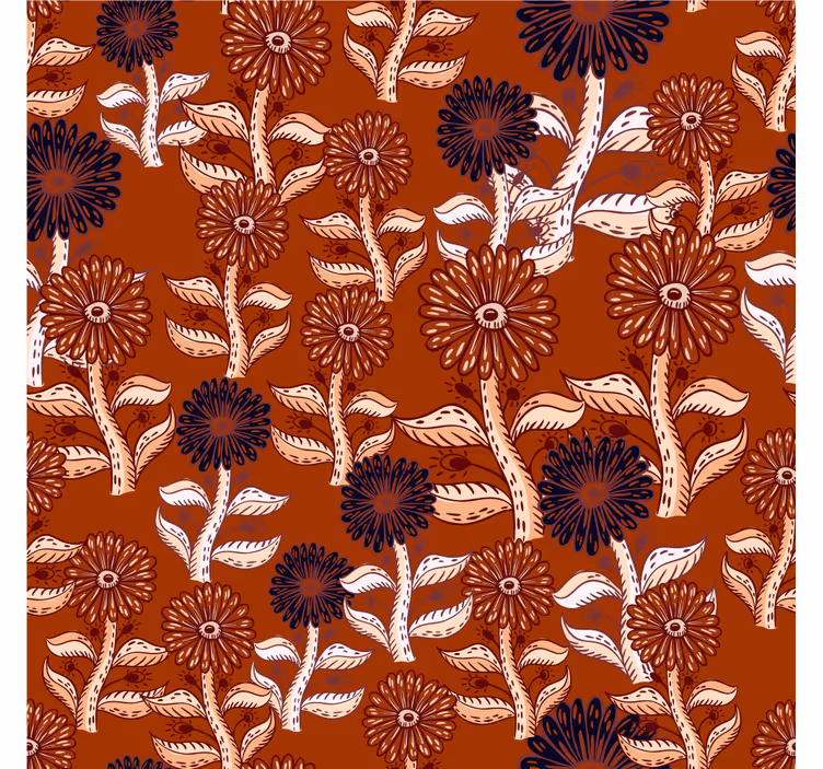 Toile fenêtre salon design abstrait tournesol africain - TenStickers